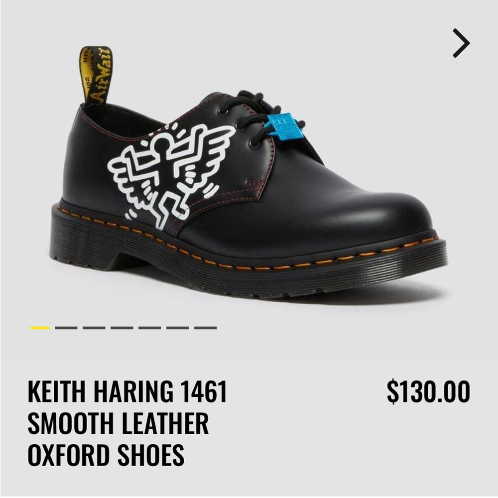 Dr Martens KEITH HARING 1461 SMOOTH LEATHER OXFORD SHOES - Men’s Size 9